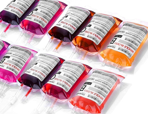 10 Pack Blood Bags for Drinks, IV Bags for Drinks, Halloween Party Set