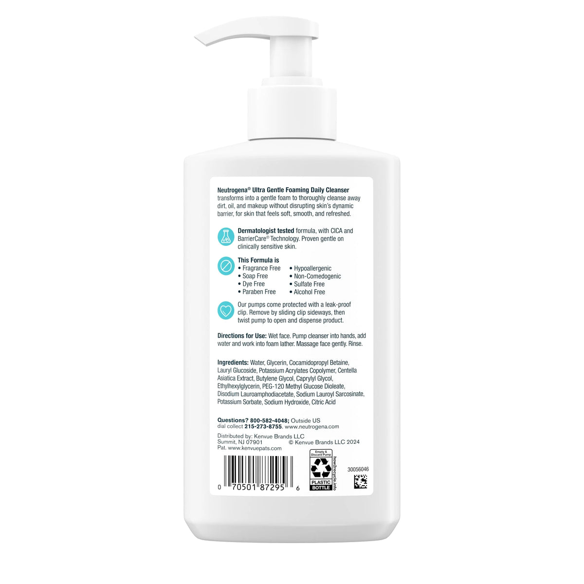 (2 Pack)  Ultra Gentle Foaming Facial Cleanser, Daily Face Wash, 12 Fl. Oz