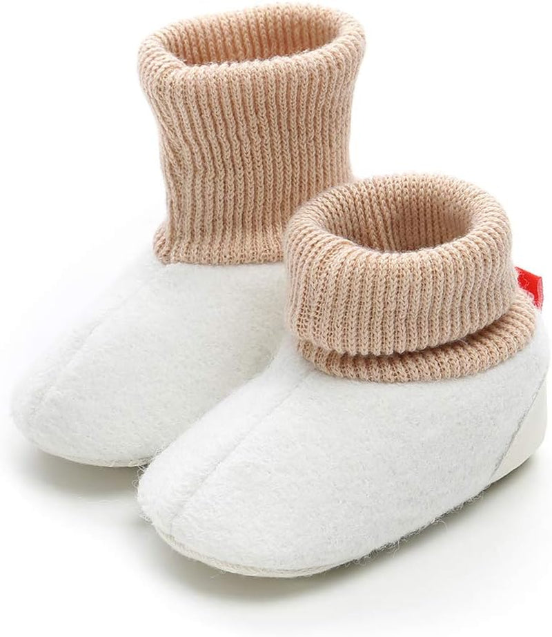 Baby Boy Girl Fleece Booties Newborn Cozy Winter Warm Socks Toddler Non-Slip Soft Sole Crib Shoes…