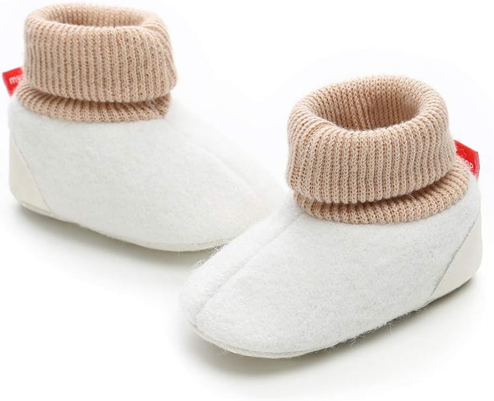 Baby Boy Girl Fleece Booties Newborn Cozy Winter Warm Socks Toddler Non-Slip Soft Sole Crib Shoes…