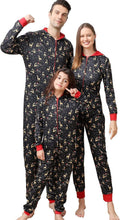 Matching Family Christmas Onesie Pajamas Set, Funny PJ Letter Snowman Elk Print Sleepwear, One Piece Hooded Xmas Loungewear for Women and Mens (Kids, 2-3Years, Black)