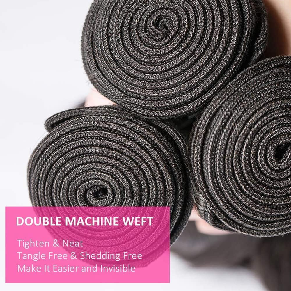 Body Wave Bundles Human Hair 16 18 20 22 Inch 10A Grade Human Hair Bundles Body Wave 4 Bundles 100% Unprocessed Brazilian Virgin Hair Extensions Natural Black